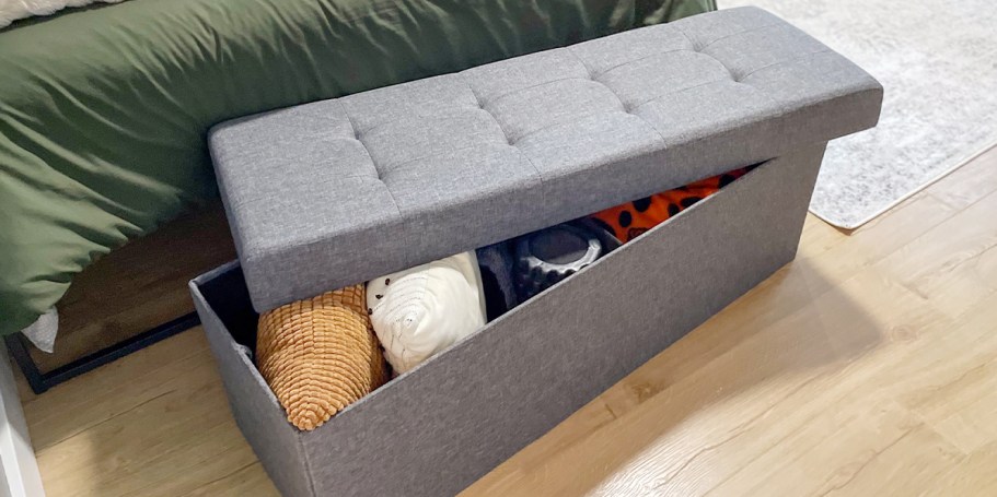 Foldable Storage Ottoman from $29.98 Shipped on QVC.com (Reg. $73)